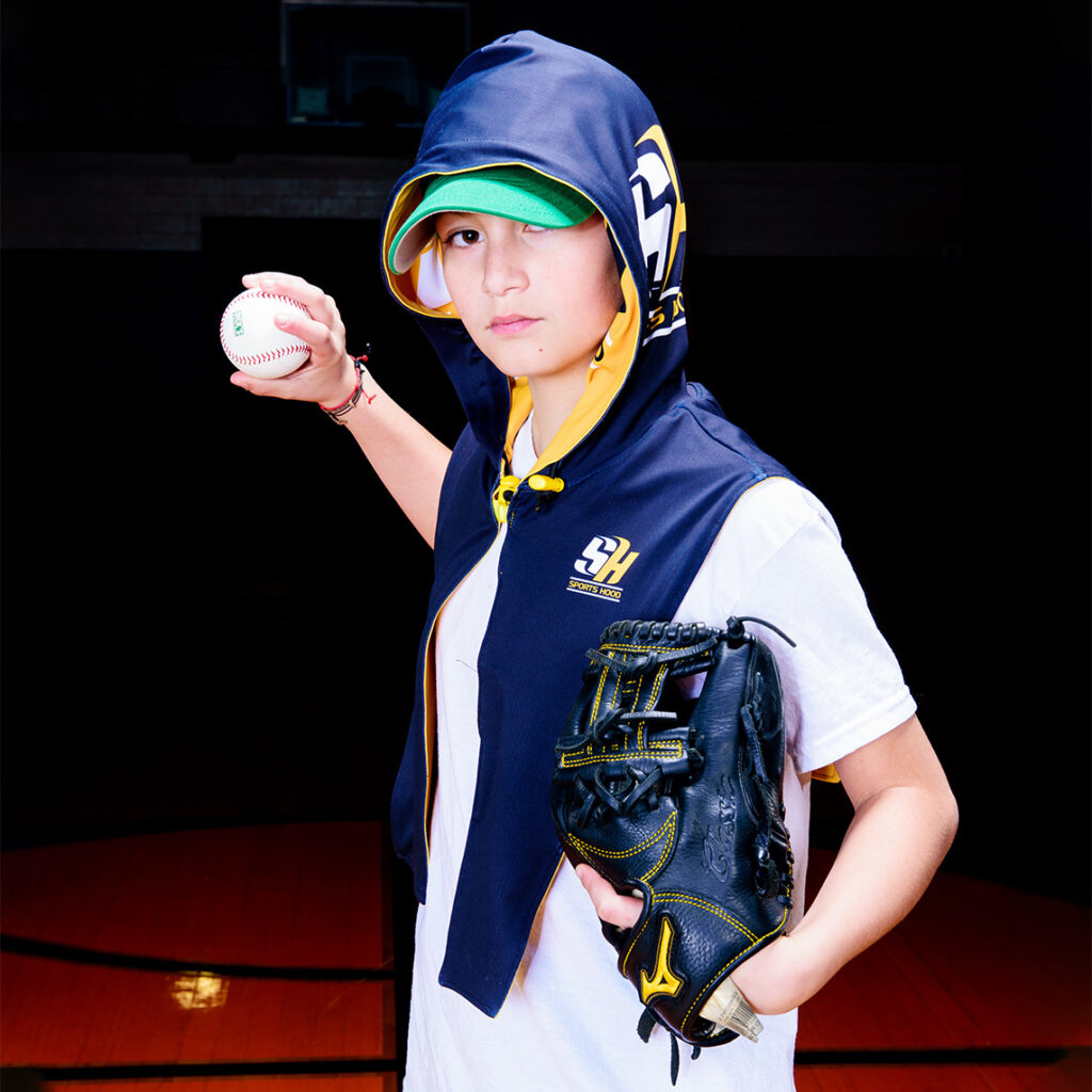 sports hood softball player